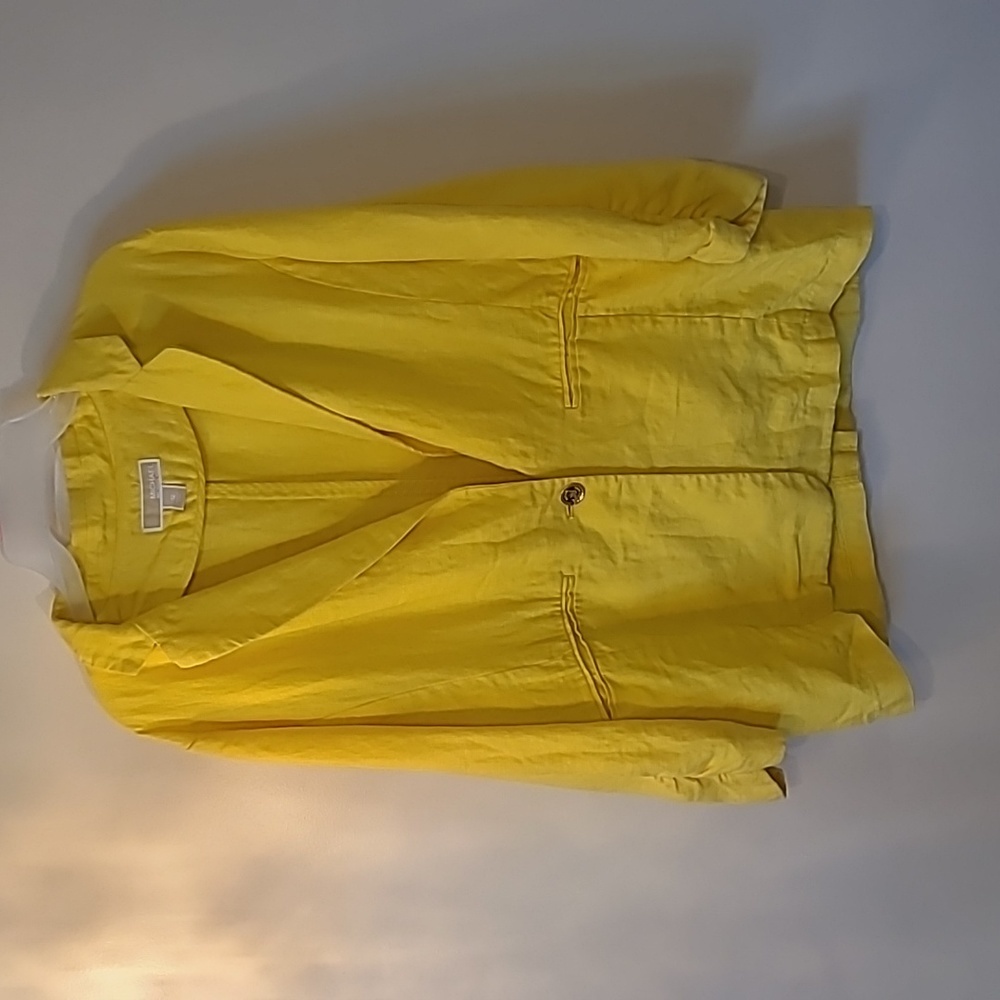 Michael Kors linen Yellow Jacket Size 12 Natural Material Summer Spring.